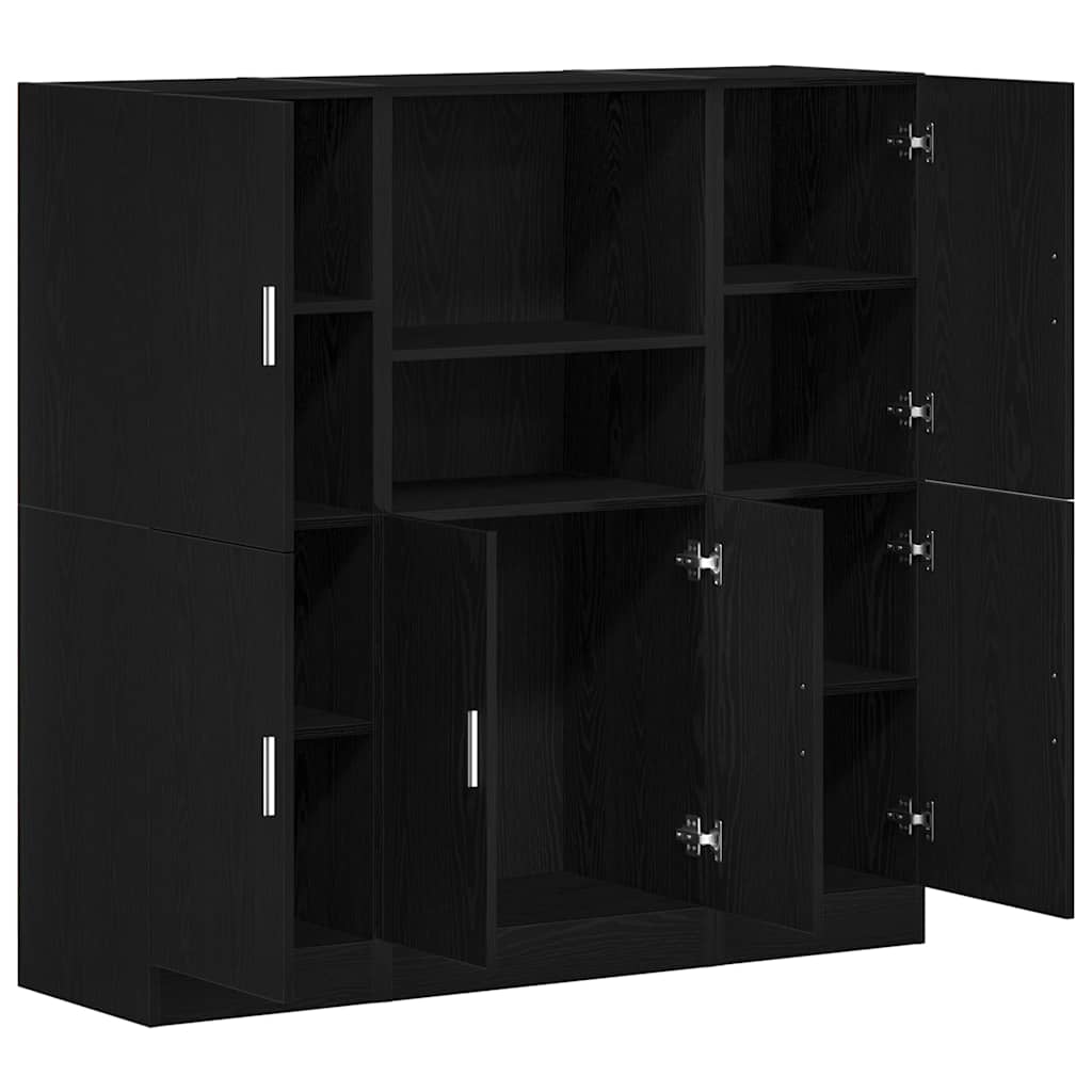 vidaXL 3 Piece Kitchen Cabinet Set Black Engineered Wood 4