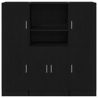 vidaXL 3 Piece Kitchen Cabinet Set Black Engineered Wood 5
