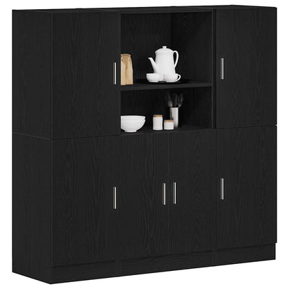 vidaXL 3 Piece Kitchen Cabinet Set Black Engineered Wood 1