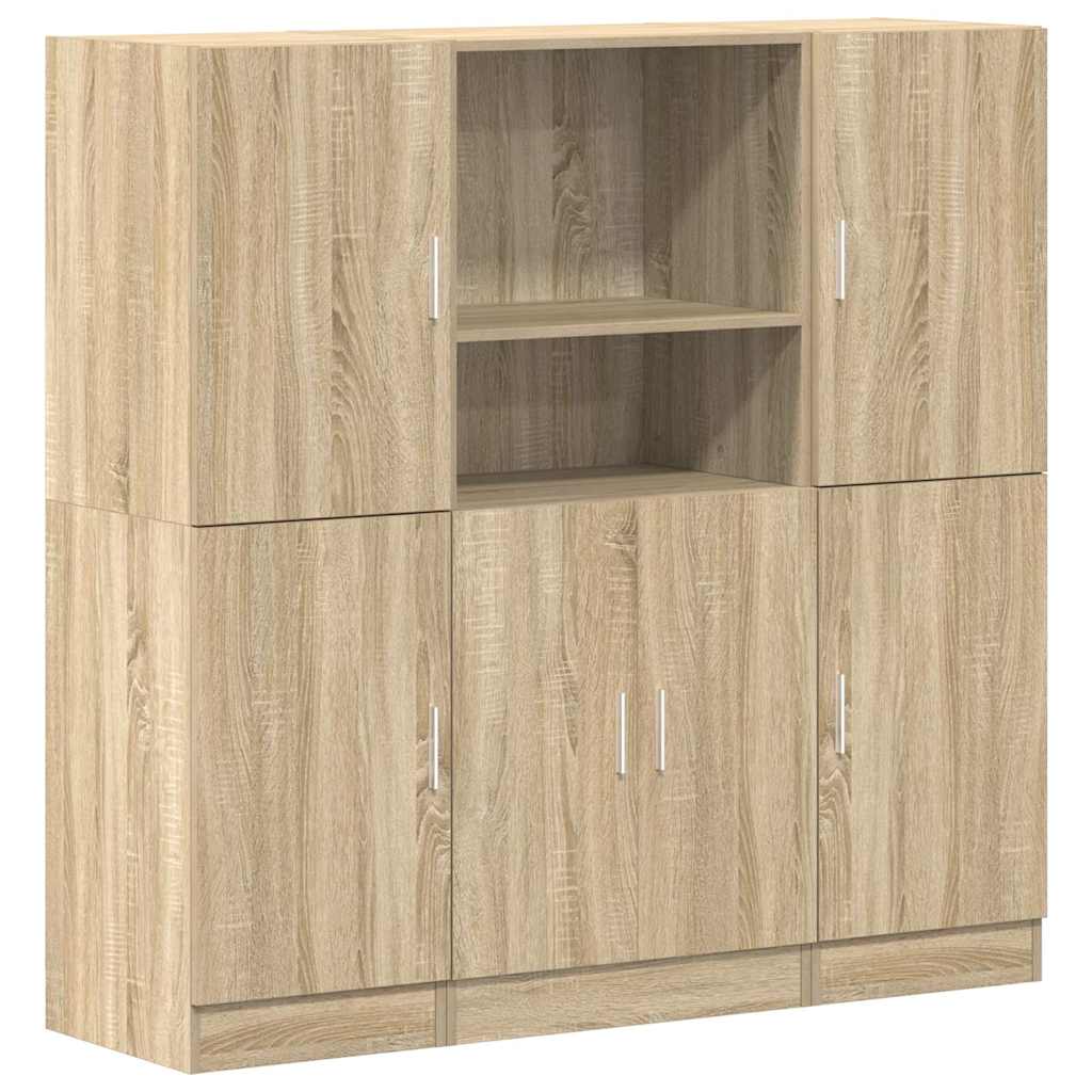 vidaXL 3 Piece Kitchen Cabinet Set Sonoma Oak Engineered Wood 2
