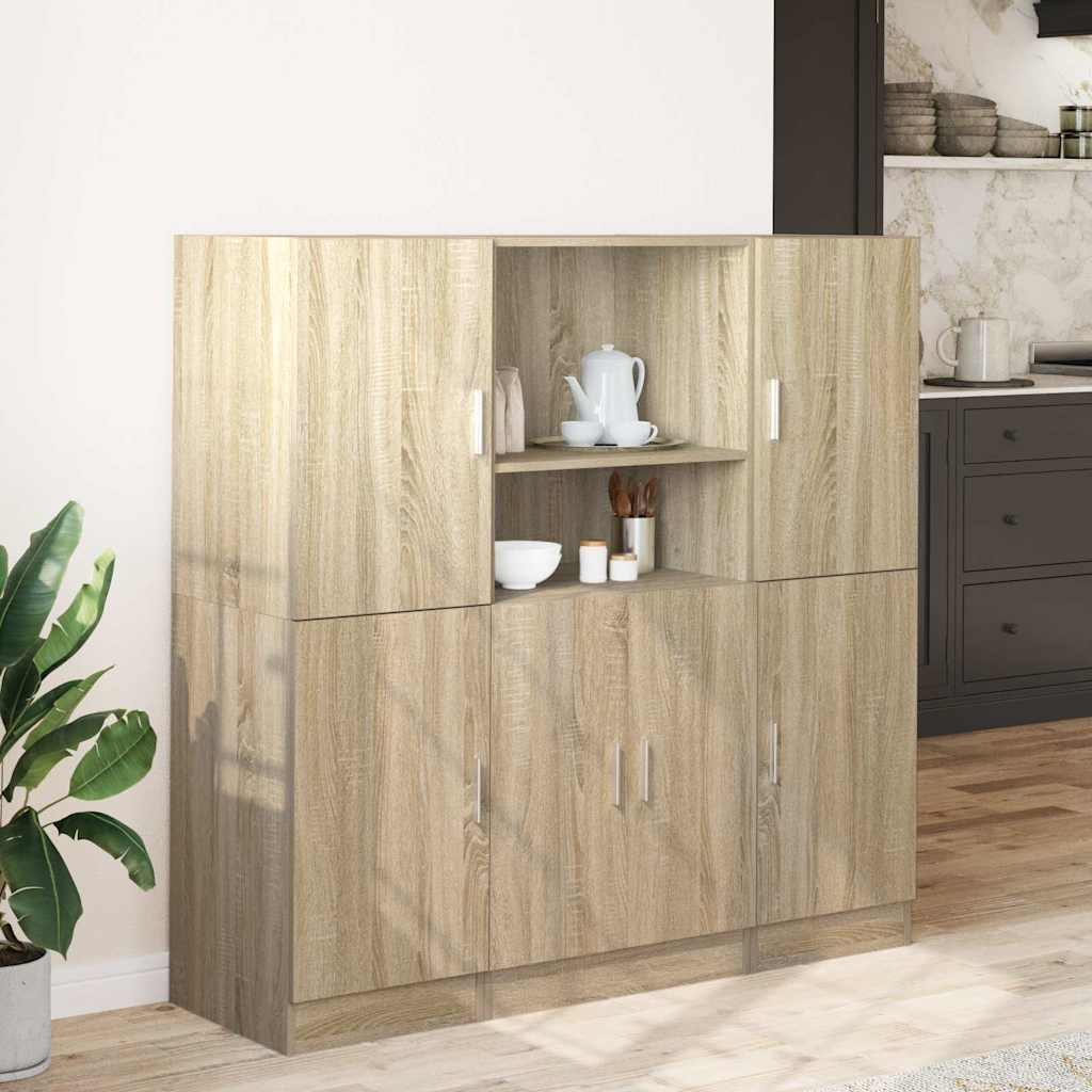 vidaXL 3 Piece Kitchen Cabinet Set Sonoma Oak Engineered Wood 3