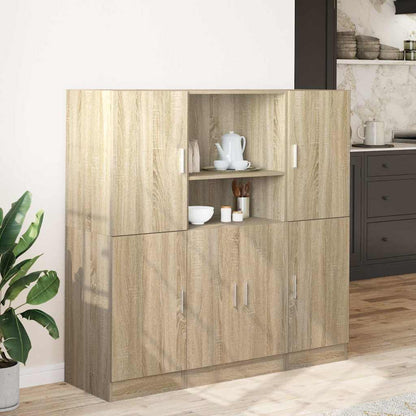 vidaXL 3 Piece Kitchen Cabinet Set Sonoma Oak Engineered Wood 3
