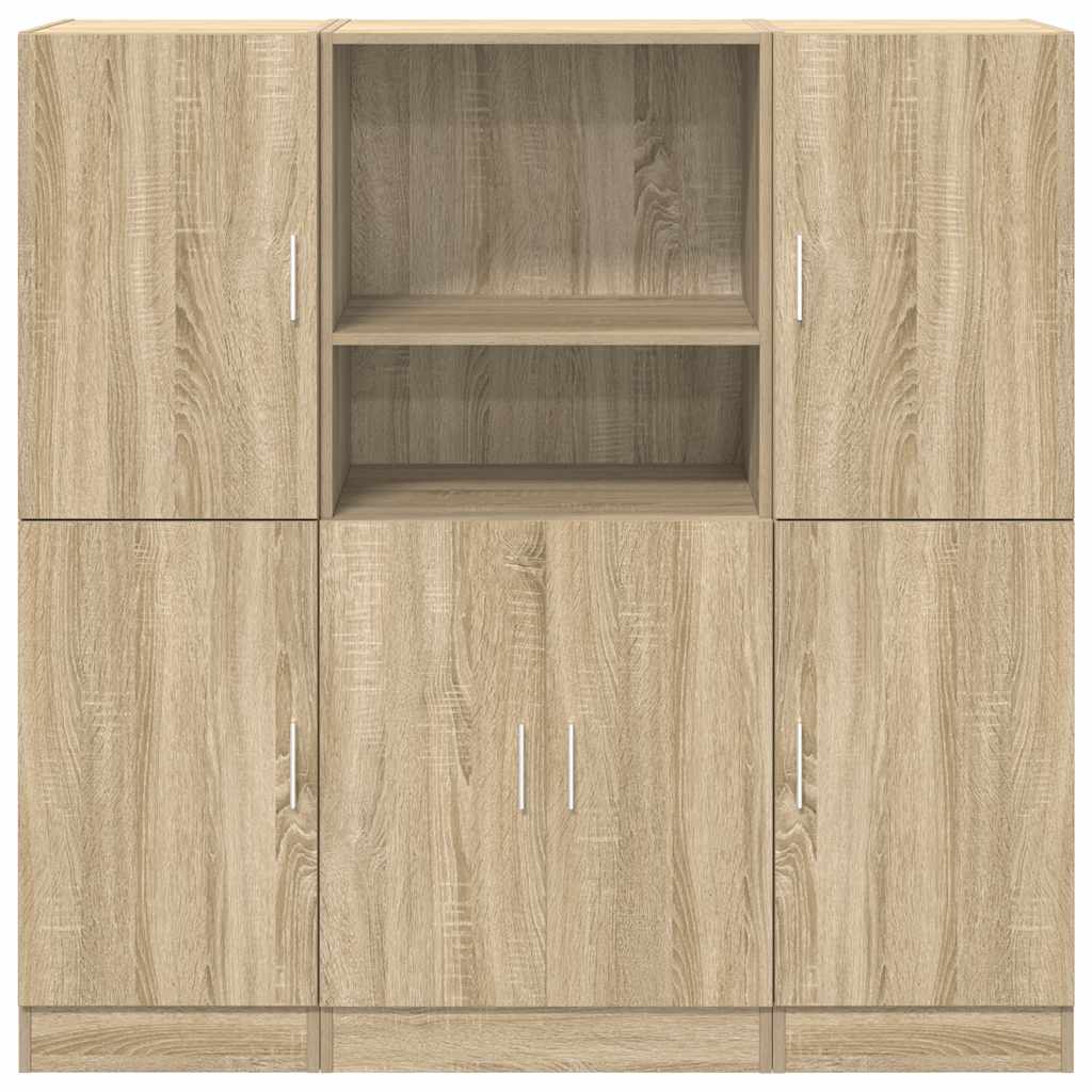 vidaXL 3 Piece Kitchen Cabinet Set Sonoma Oak Engineered Wood 5