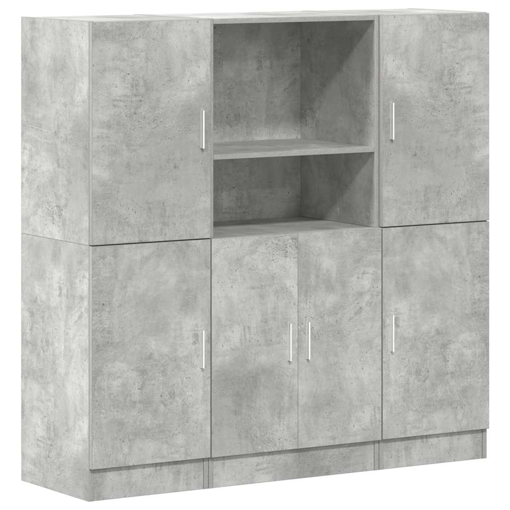vidaXL 3 Piece Kitchen Cabinet Set Concrete Grey Engineered Wood 2