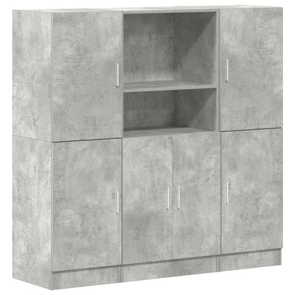 vidaXL 3 Piece Kitchen Cabinet Set Concrete Grey Engineered Wood 2