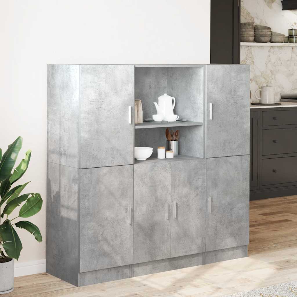 vidaXL 3 Piece Kitchen Cabinet Set Concrete Grey Engineered Wood 3