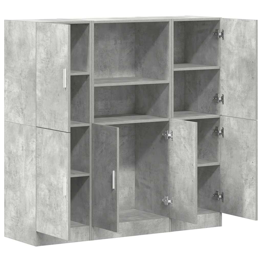 vidaXL 3 Piece Kitchen Cabinet Set Concrete Grey Engineered Wood 4