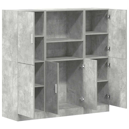 vidaXL 3 Piece Kitchen Cabinet Set Concrete Grey Engineered Wood 4