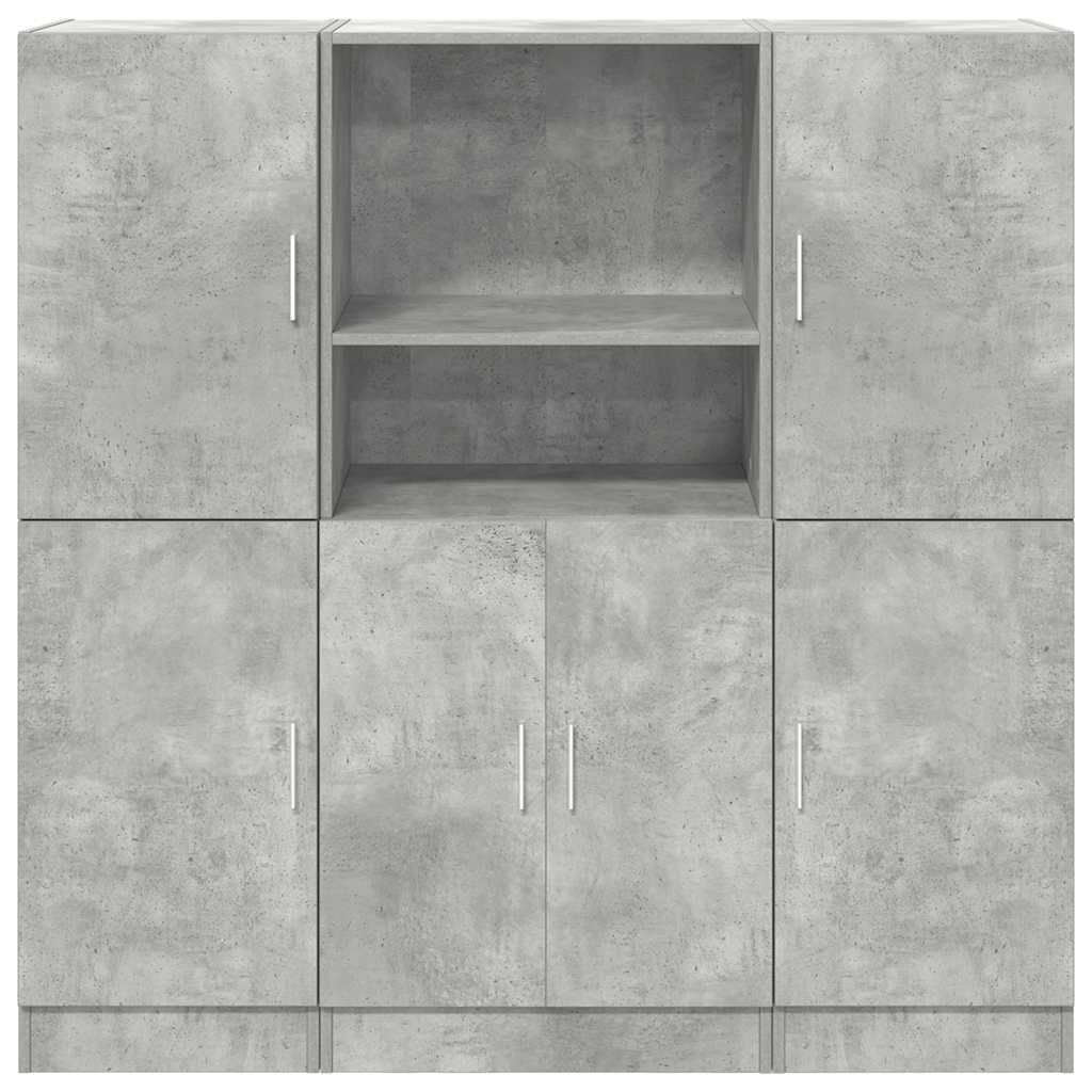 vidaXL 3 Piece Kitchen Cabinet Set Concrete Grey Engineered Wood 5