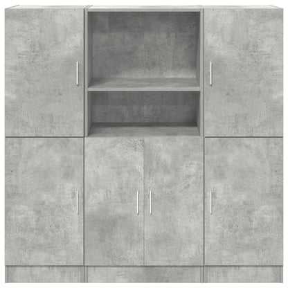 vidaXL 3 Piece Kitchen Cabinet Set Concrete Grey Engineered Wood 5