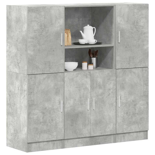 vidaXL 3 Piece Kitchen Cabinet Set Concrete Grey Engineered Wood 1