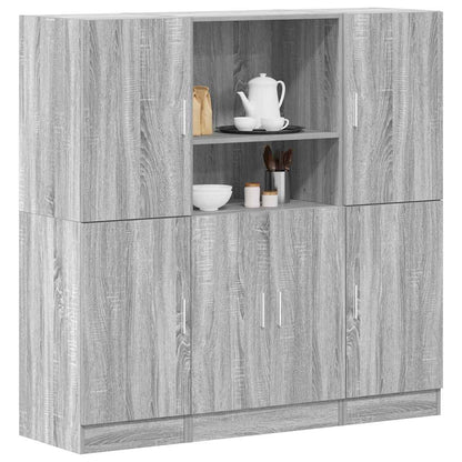 vidaXL 3 Piece Kitchen Cabinet Set Grey Sonoma Engineered Wood 1