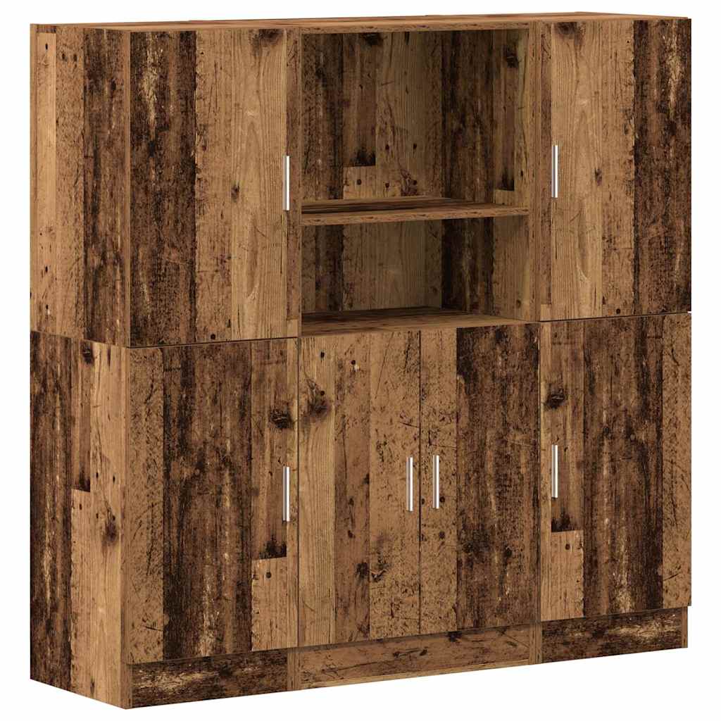 vidaXL 3 Piece Kitchen Cabinet Set Old Wood Engineered Wood 2