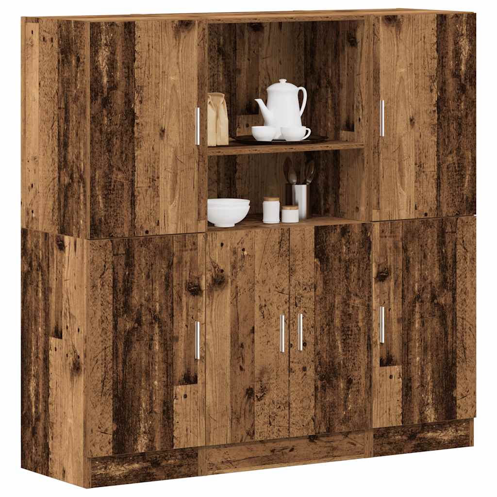 vidaXL 3 Piece Kitchen Cabinet Set Old Wood Engineered Wood 1