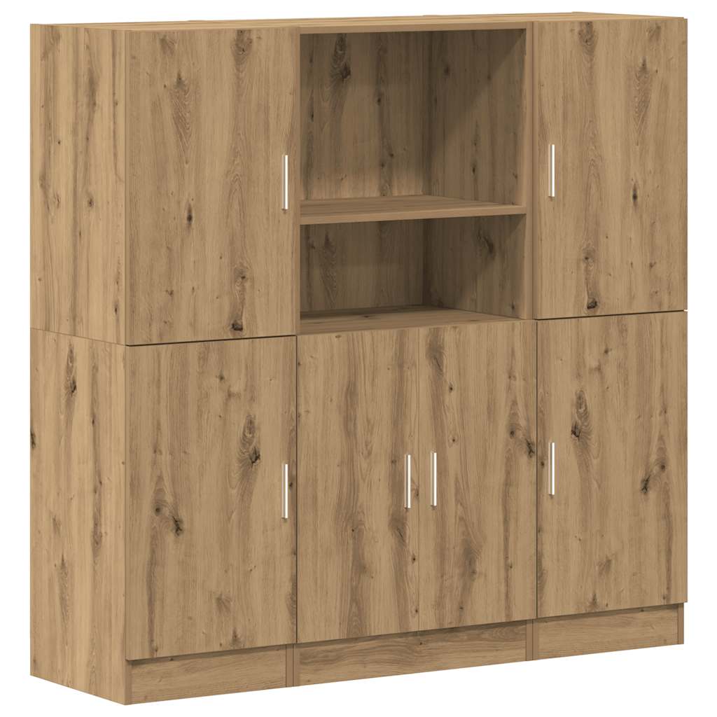 vidaXL 3 Piece Kitchen Cabinet Set Artisian Oak Engineered Wood 2