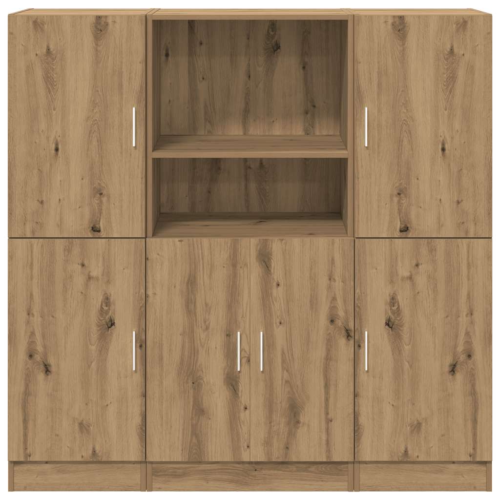 vidaXL 3 Piece Kitchen Cabinet Set Artisian Oak Engineered Wood 5