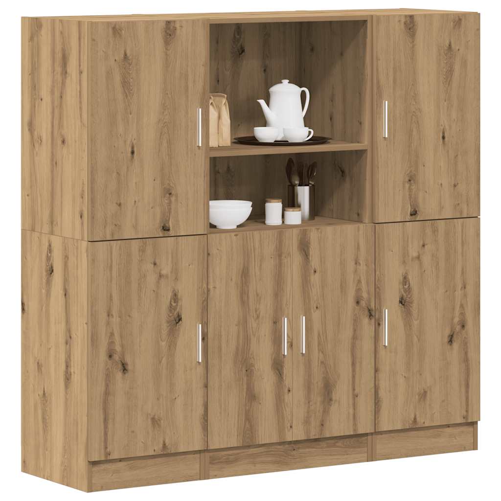 vidaXL 3 Piece Kitchen Cabinet Set Artisian Oak Engineered Wood 1