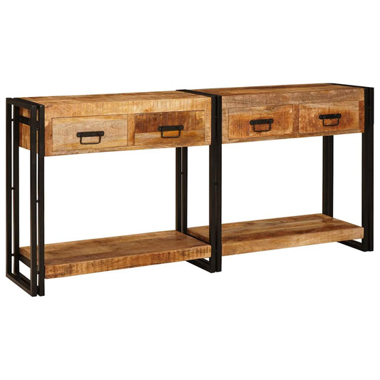 vidaXL Console Tables 2 pcs Brown 161 x 33 x 75 cm Solid Mango Wood 1