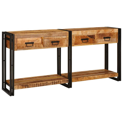 vidaXL Console Tables 2 pcs Brown 161 x 33 x 75 cm Solid Mango Wood 2