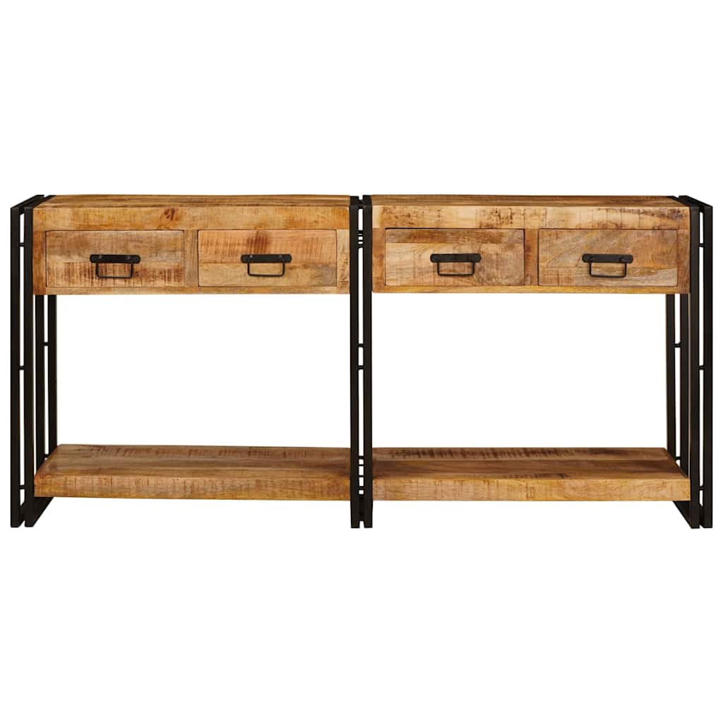 vidaXL Console Tables 2 pcs Brown 161 x 33 x 75 cm Solid Mango Wood 4