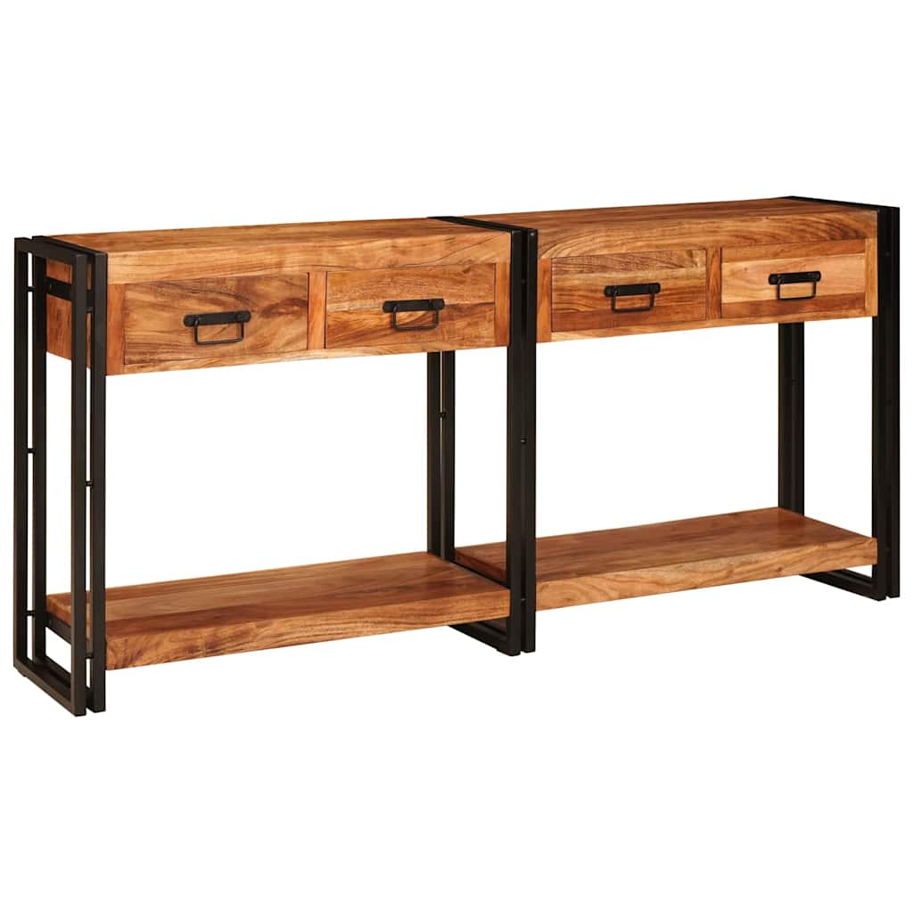vidaXL Console Tables 2 pcs Brown 161 x 33 x 75 cm Solid Acacia Wood 2