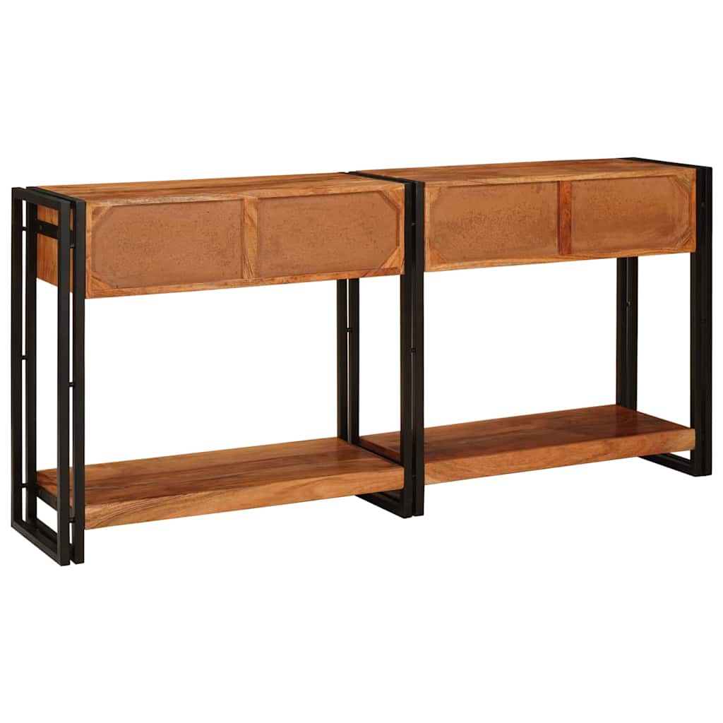 vidaXL Console Tables 2 pcs Brown 161 x 33 x 75 cm Solid Acacia Wood 6