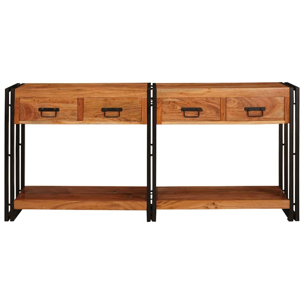 vidaXL Console Tables 2 pcs Brown 161 x 33 x 75 cm Solid Acacia Wood 4