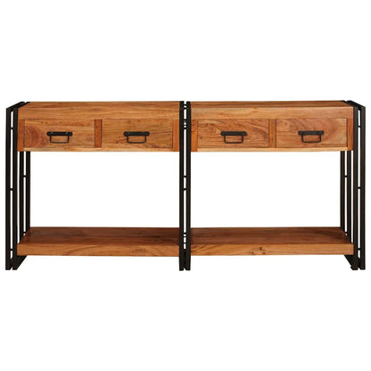 vidaXL Console Tables 2 pcs Brown 161 x 33 x 75 cm Solid Acacia Wood 4