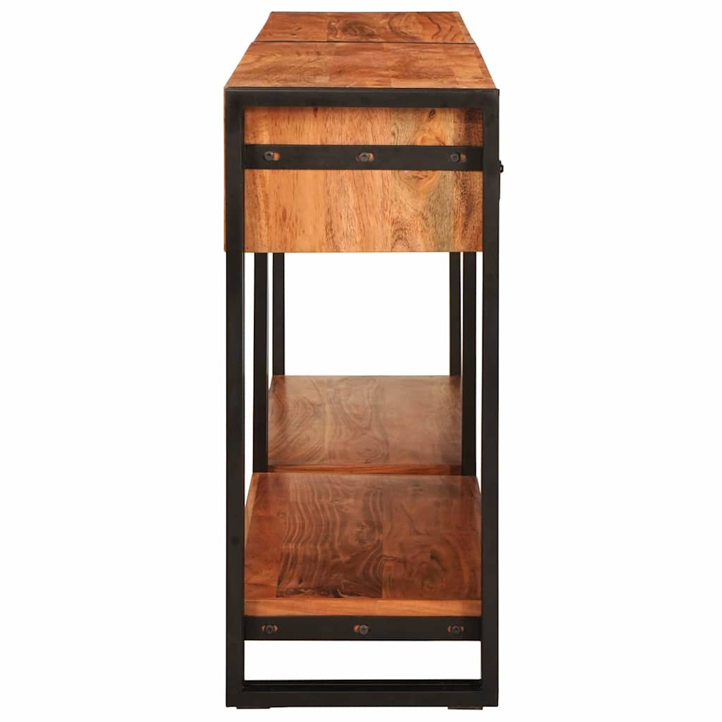 vidaXL Console Tables 2 pcs Brown 161 x 33 x 75 cm Solid Acacia Wood 5