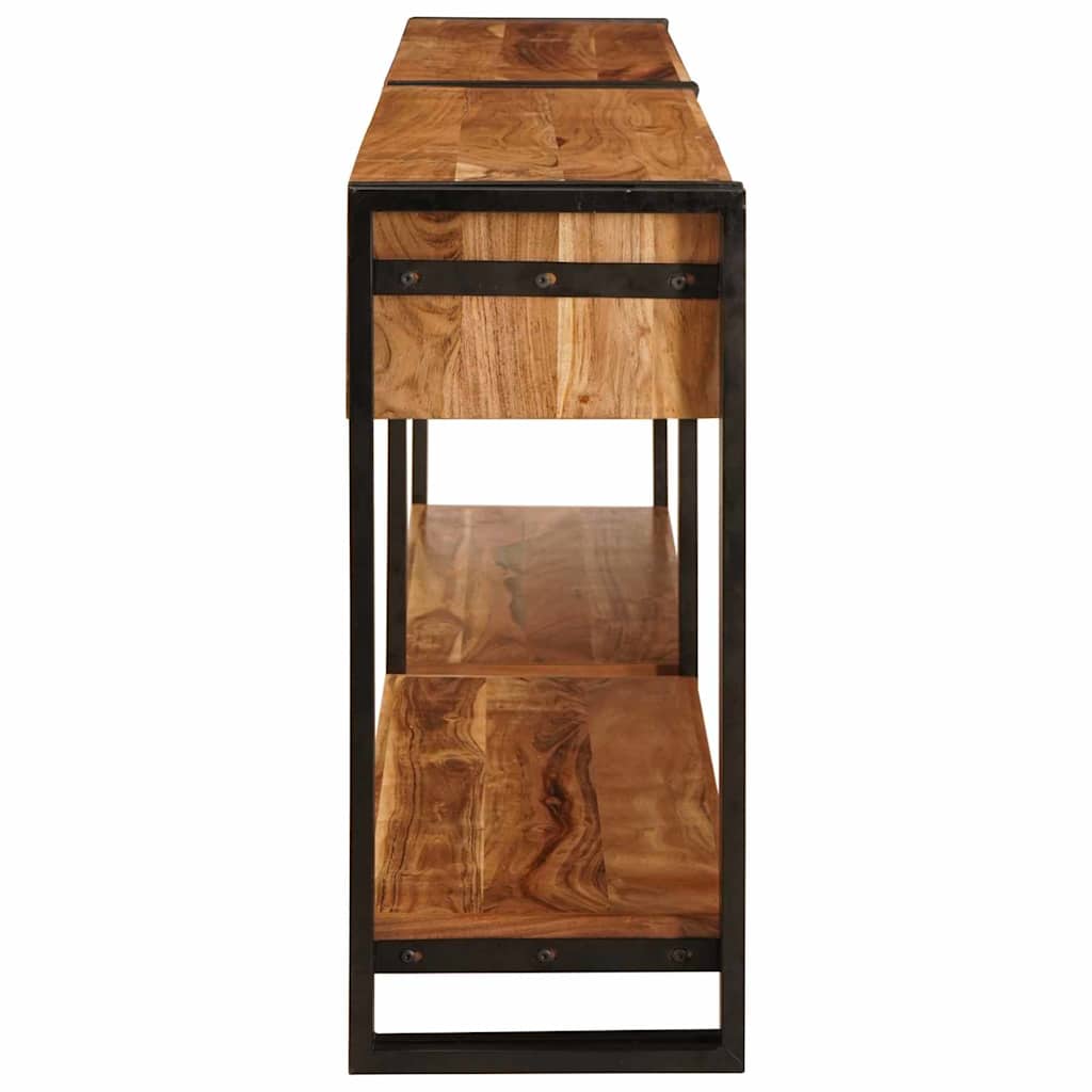 vidaXL Console Tables 2 pcs Brown 200 x 33 x 75 cm Solid Acacia Wood 6