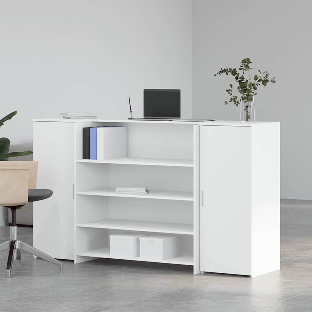 vidaXL Reception Desk White 180x50x103,5 cm Engineered Wood 3