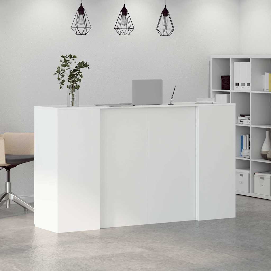 vidaXL Reception Desk White 180x50x103,5 cm Engineered Wood 4