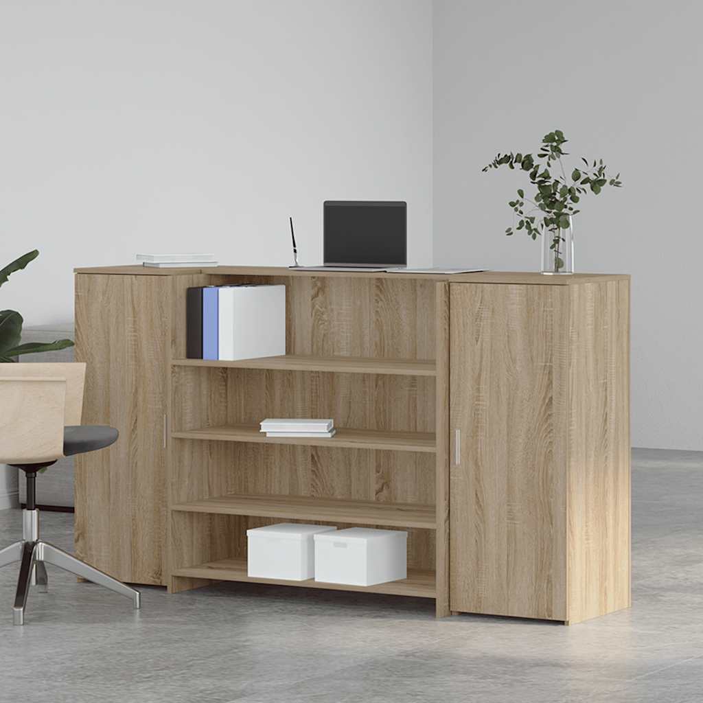 vidaXL Reception Desk Sonoma Oak 180x50x103,5 cm Engineered Wood 3