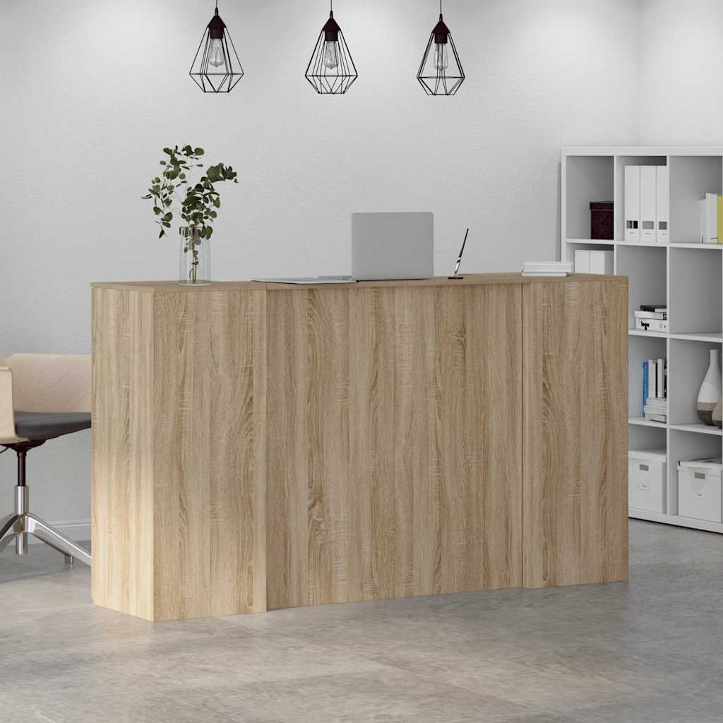 vidaXL Reception Desk Sonoma Oak 180x50x103,5 cm Engineered Wood 4