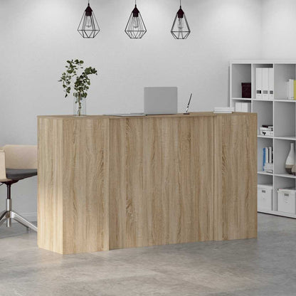 vidaXL Reception Desk Sonoma Oak 180x50x103,5 cm Engineered Wood 4