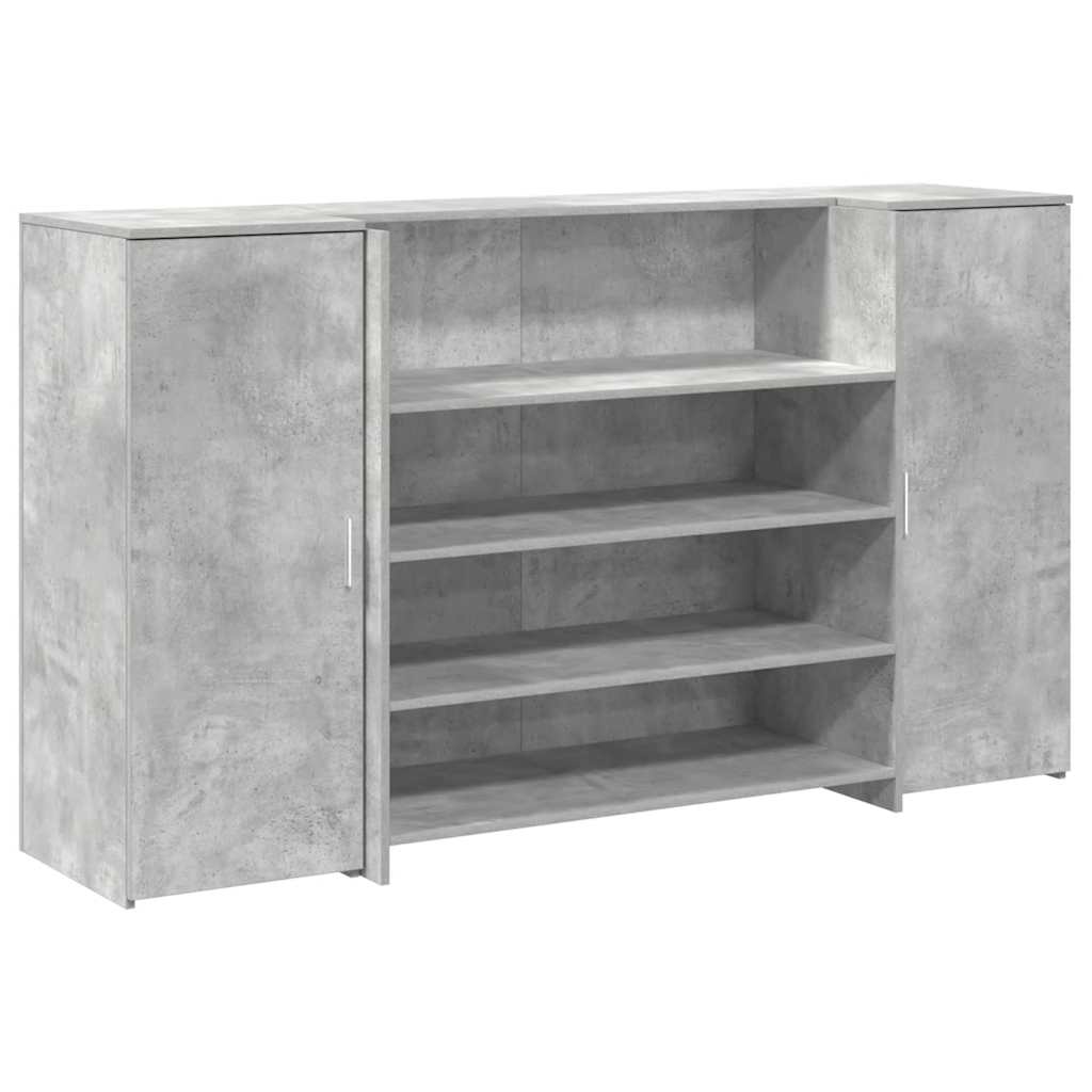 vidaXL Reception Desk Concrete Grey 180x50x103,5 cm Engineered Wood 2
