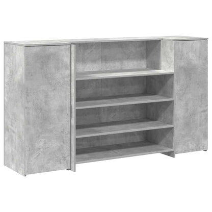 vidaXL Reception Desk Concrete Grey 180x50x103,5 cm Engineered Wood 2