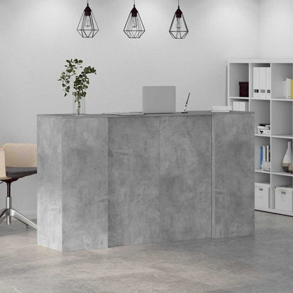 vidaXL Reception Desk Concrete Grey 180x50x103,5 cm Engineered Wood 4