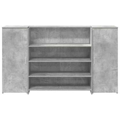 vidaXL Reception Desk Concrete Grey 180x50x103,5 cm Engineered Wood 5