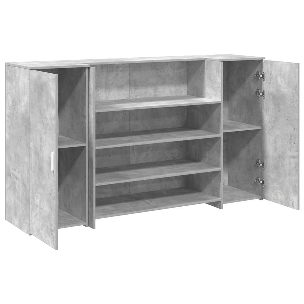 vidaXL Reception Desk Concrete Grey 180x50x103,5 cm Engineered Wood 6
