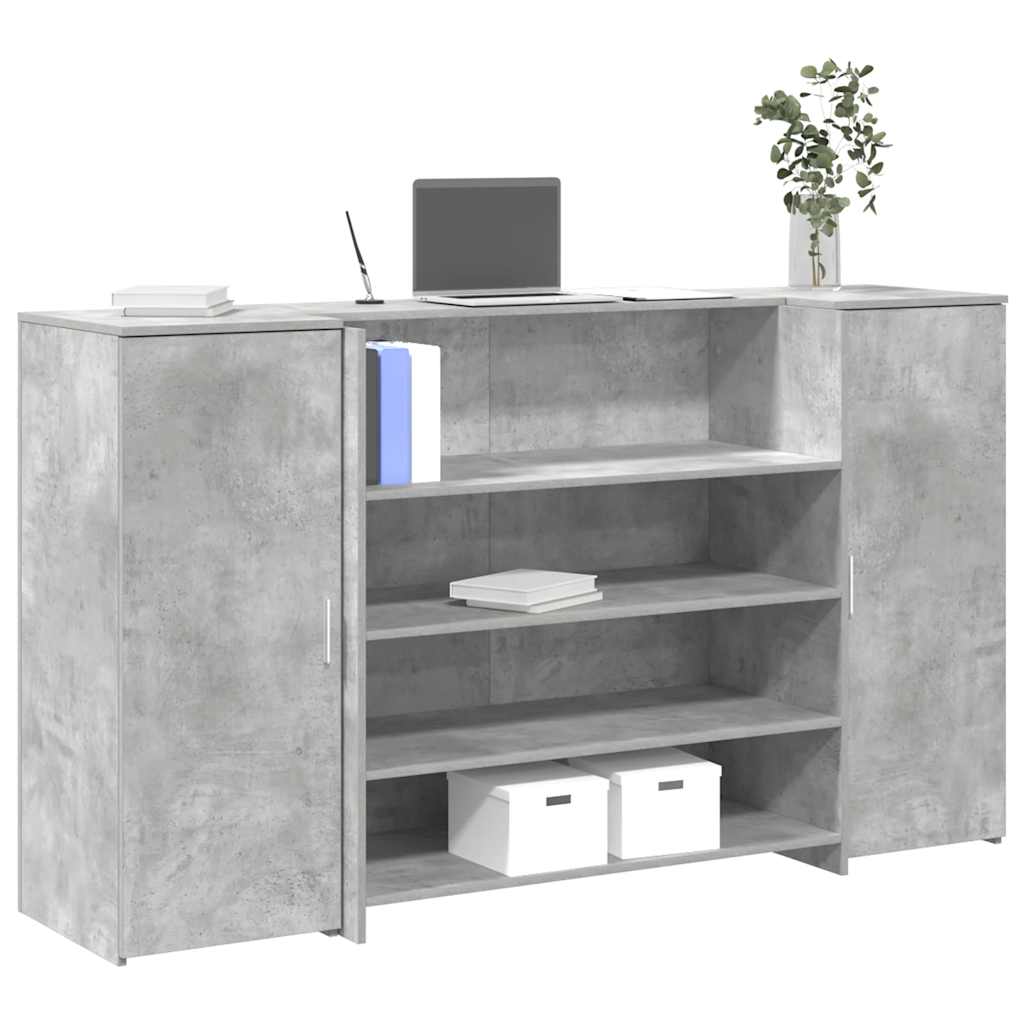 vidaXL Reception Desk Concrete Grey 180x50x103,5 cm Engineered Wood 1