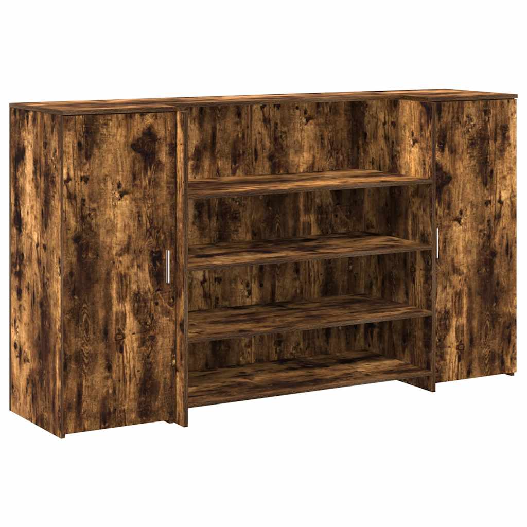 vidaXL Reception Desk Smoked Oak 180x50x103,5 cm Engineered Wood 2