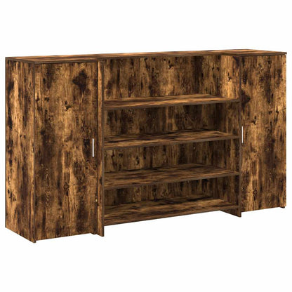 vidaXL Reception Desk Smoked Oak 180x50x103,5 cm Engineered Wood 2