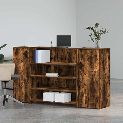 vidaXL Reception Desk Smoked Oak 180x50x103,5 cm Engineered Wood 3