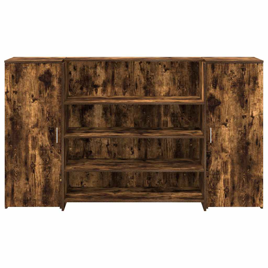 vidaXL Reception Desk Smoked Oak 180x50x103,5 cm Engineered Wood 5