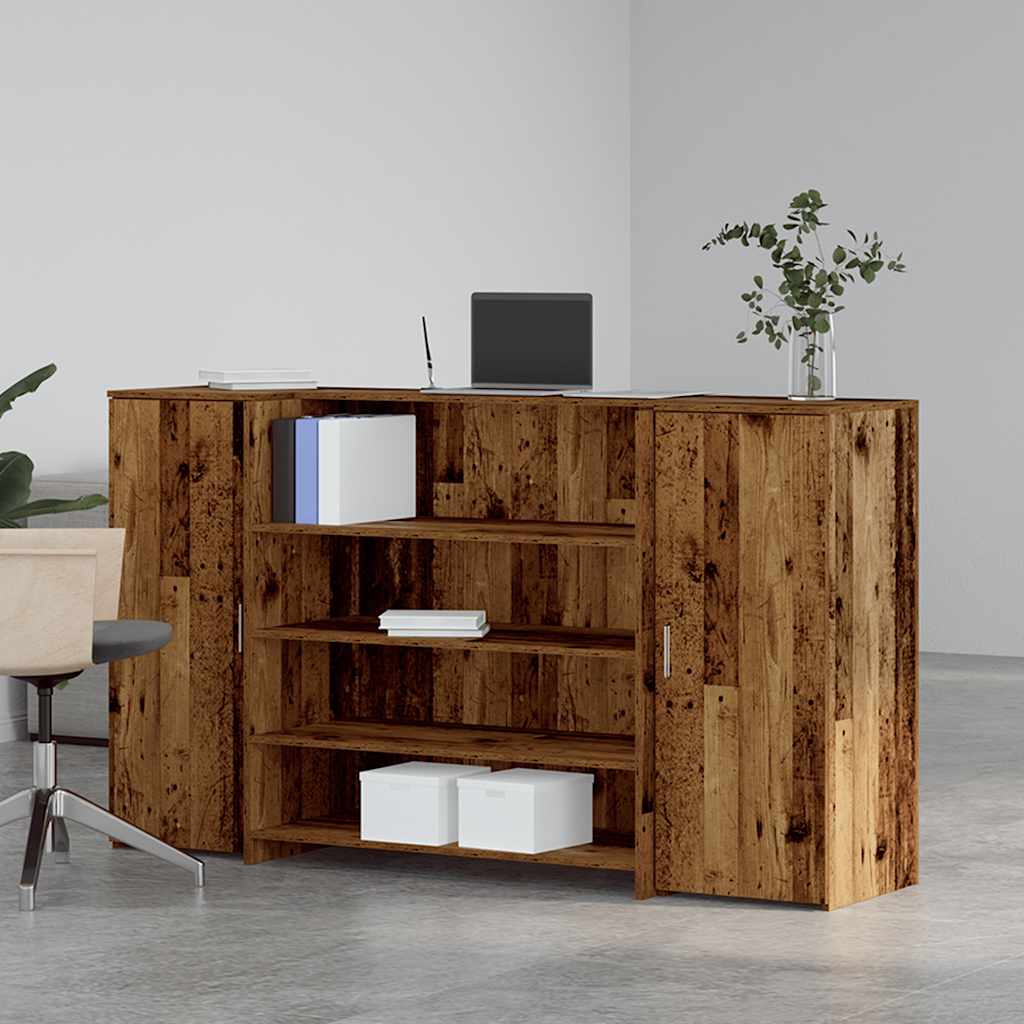 vidaXL Reception Desk Old Wood 180x50x103,5 cm Engineered Wood 3