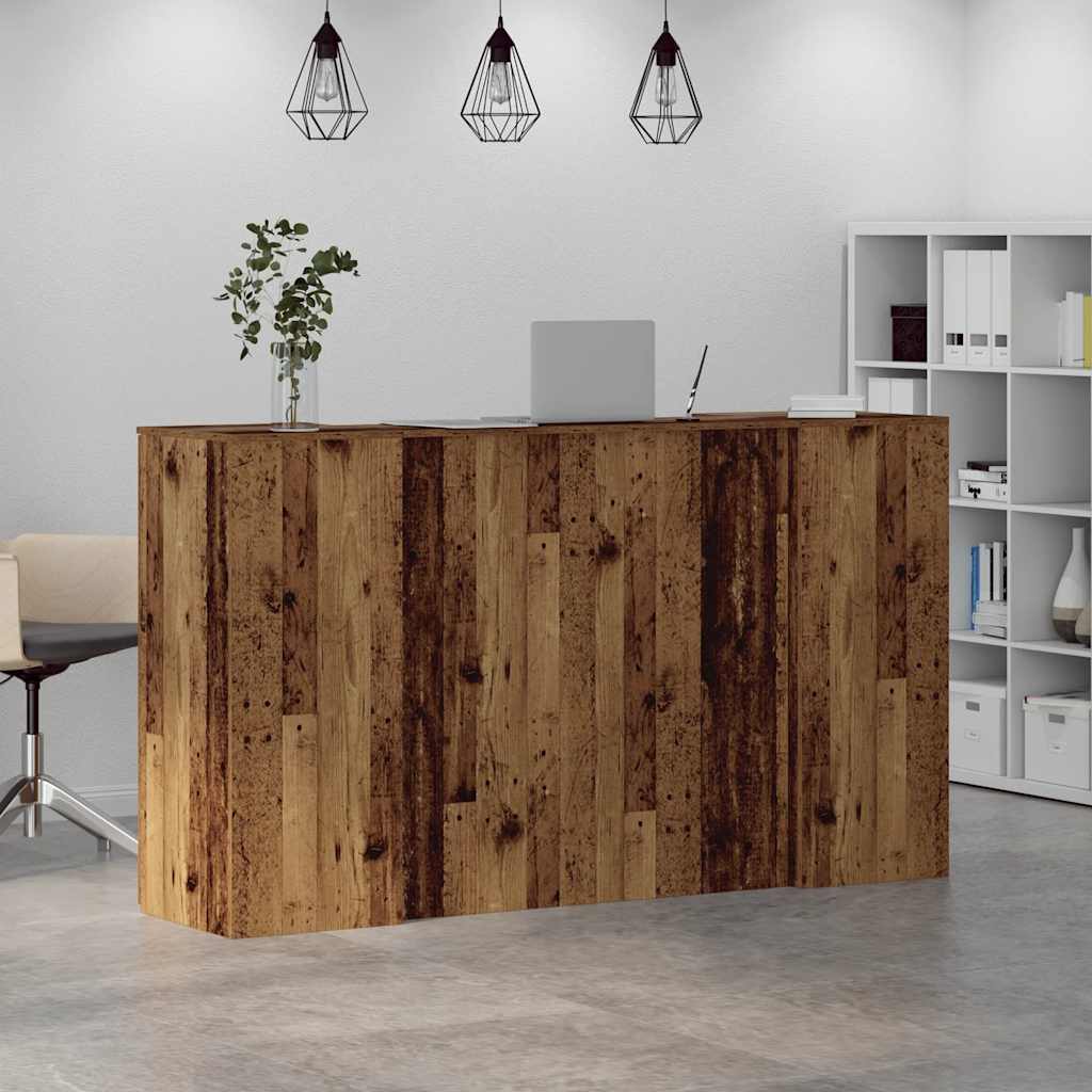 vidaXL Reception Desk Old Wood 180x50x103,5 cm Engineered Wood 4