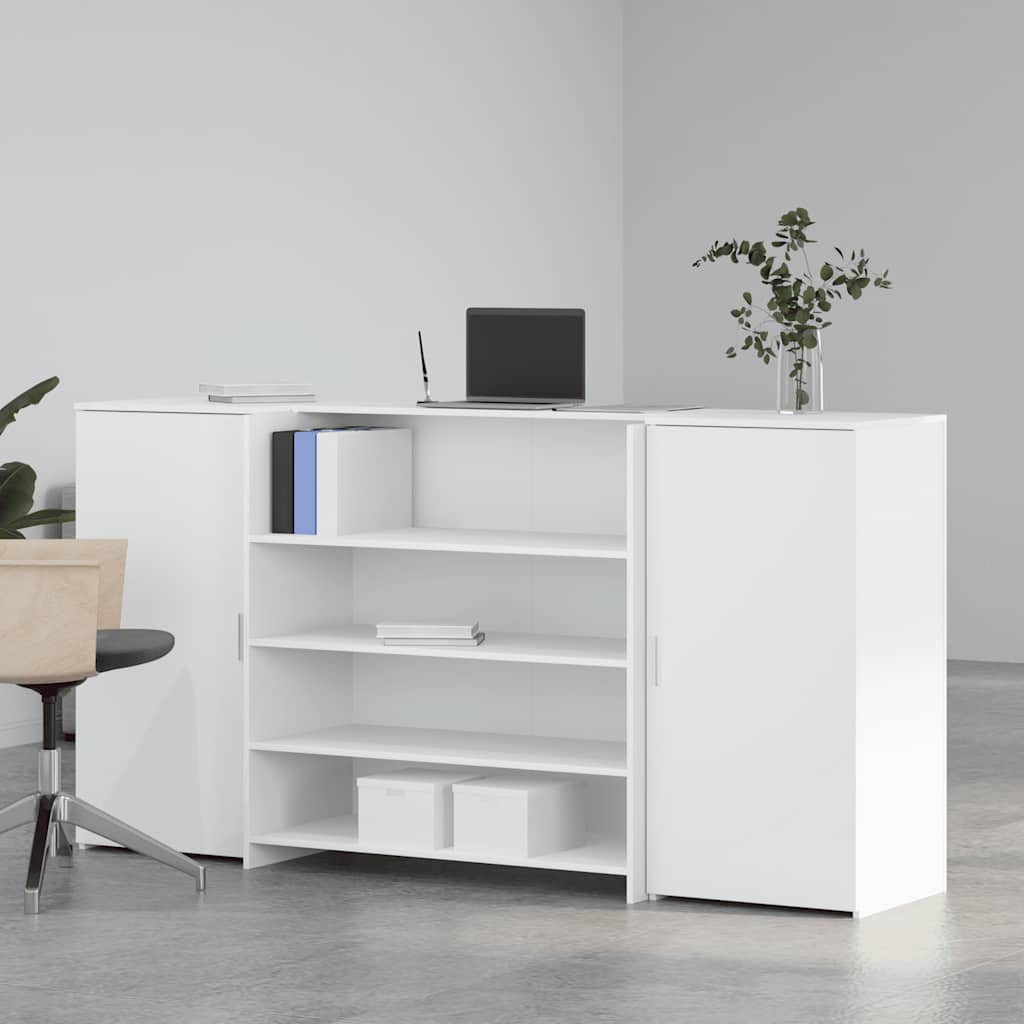 vidaXL Reception Desk White 200x50x103,5 cm Engineered Wood 3