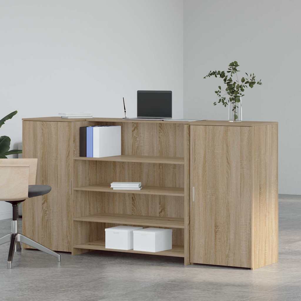 vidaXL Reception Desk Sonoma Oak 200x50x103,5 cm Engineered Wood 3