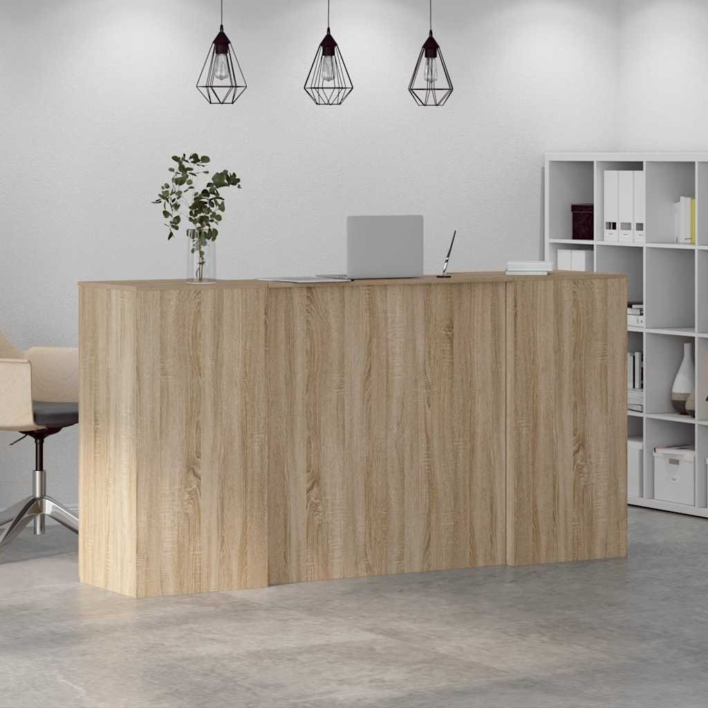 vidaXL Reception Desk Sonoma Oak 200x50x103,5 cm Engineered Wood 4